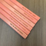 Carpenter quotes pencils in multi wood (6 Pencil Set)