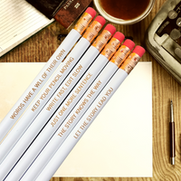 creative writer pencil set, personalized pencils (6 Pencil Set)