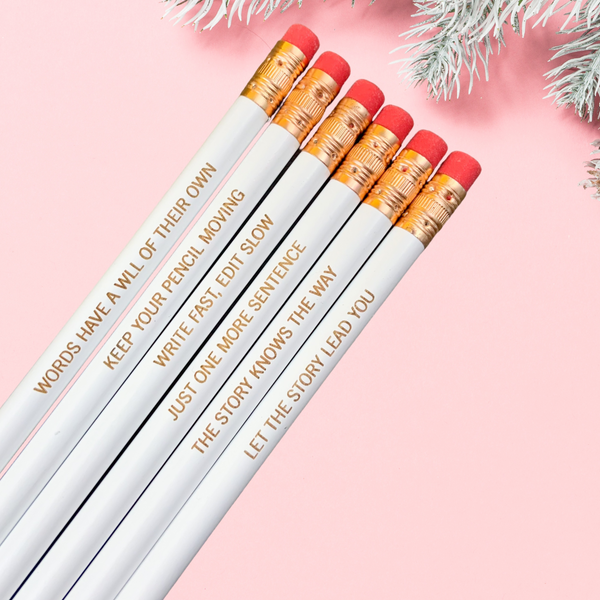 creative writer pencil set, personalized pencils (6 Pencil Set)