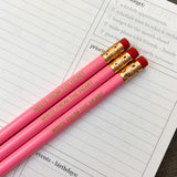 Write From The Heart pencil set in pastel pink (set of 3)
