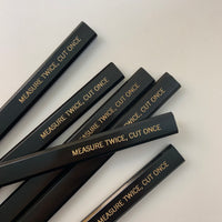 Measure twice cut once carpenter pencils in black wood (6 Pencil Set)