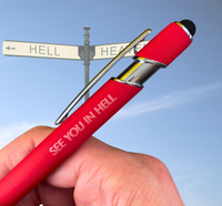 See you in hell pen stylus in black with black ink