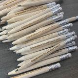 Round Custom natural wood golf pencils, bulk set of 100