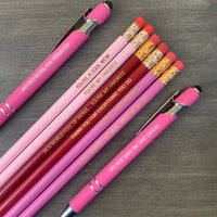 totally custom Mother’s Day pen and pencil set