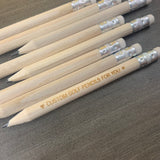 Round Custom natural wood golf pencils, bulk set of 100