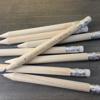 Round Custom natural wood golf pencils, bulk set of 100