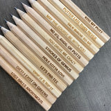Funny Engraved Golf Pencils – Set of 12 Natural Wood Hex Pencils with Golf Quotes