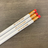 GET TO THE POINT pencil set of 3 in white