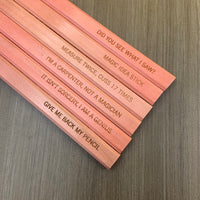 A Classic Assorted quotes carpenter pencils in multi wood (6 Pencil Set)