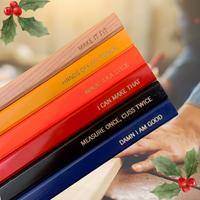 Make it fit Assorted quotes carpenter pencils in multi wood (6 Pencil Set)