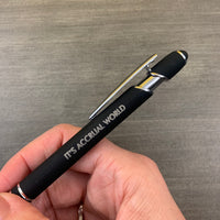 it’s accrual world  pen stylus in black with black ink