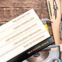 Sweary quotes carpenter pencils  (6 Pencil Set)
