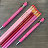 totally custom Mother’s Day pen and pencil set