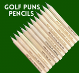 Funny Engraved Golf Pencils – Set of 12 Natural Wood Hex Pencils with Golf Quotes