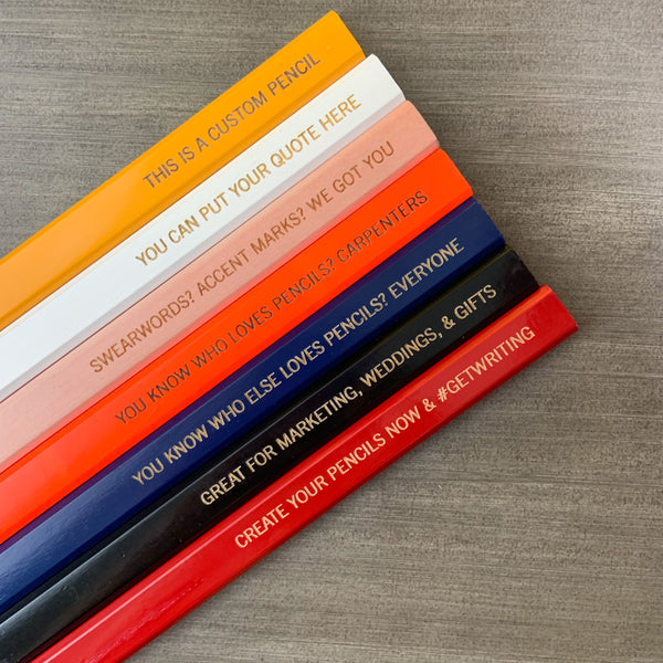 custom carpenter pencils set of 6