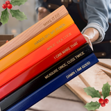 Make it fit Assorted quotes carpenter pencils in multi wood (6 Pencil Set)