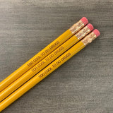 too cool to do drugs pencil set of 3 in mustard