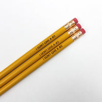 I don't give a #2 personalized pencils in mustard ( 3 Pencil Set )