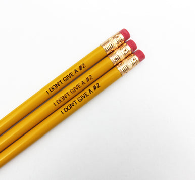 I don't give a #2 personalized pencils in mustard ( 3 Pencil Set )