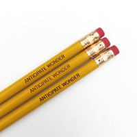 anticipate wonder personalized pencils in mustard ( 3 Pencil Set )