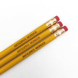anticipate wonder personalized pencils in mustard ( 3 Pencil Set )