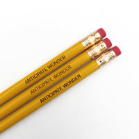 anticipate wonder personalized pencils in mustard ( 3 Pencil Set )
