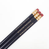 bitter is not your color personalized pencils in midnight blue ( 3 pencil set )