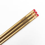 Fuck work personalized pencils in gold ( 3 Pencil Set )
