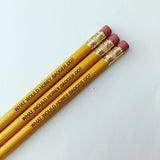What would honey badger do? personalized pencils in mustard yellow( 3 Pencil Set )