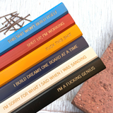 slightly sweary assorted quotes carpenter pencils in multi wood (6 Pencil Set)