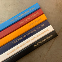 slightly sweary assorted quotes carpenter pencils in multi wood (6 Pencil Set)