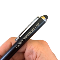 I script therefore I am  pen stylus in black with black ink
