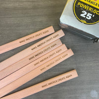 make America create again carpenter pencils in natural wood (6 Pencil Set)