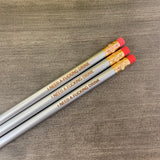 I Need A Fucking Drink personalized pencils in silver ( 3 pencil set )