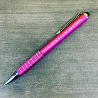 though she be but little she is fierce hot pink pen (Pen with Smart Phone Stylus)