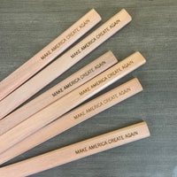 make America create again carpenter pencils in natural wood (6 Pencil Set)