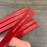 happy father’s day carpenter pencils in red wood (6 Pencil Set)