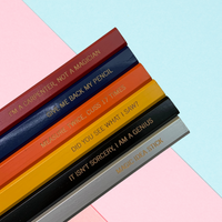 assorted quotes carpenter pencils in multi wood (6 Pencil Set)