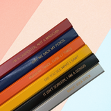 assorted quotes carpenter pencils in multi wood (6 Pencil Set)