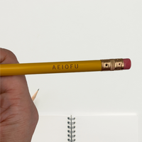 AEIOFU  engraved pencils ( 6 pencil set )