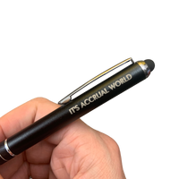 it’s accrual world  pen stylus in black with black ink