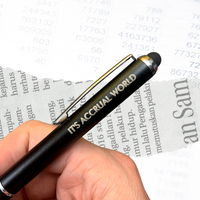it’s accrual world  pen stylus in black with black ink