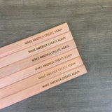 make America create again carpenter pencils in natural wood (6 Pencil Set)