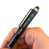 I script therefore I am  pen stylus in black with black ink