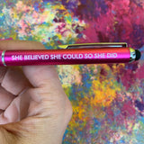 a fierce persistent believer hot pink pen set of 3 (Pen with Smart Phone Stylus)