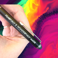 fearfully & wonderfully made  pen stylus in black with black ink