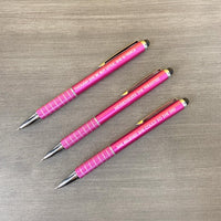 a fierce persistent believer hot pink pen set of 3 (Pen with Smart Phone Stylus)