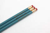 make it happen, cap'n pencils in teal (3 Pencil Set )