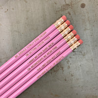 mean girls too pencil set in lavender