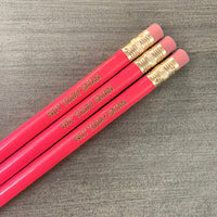 NOT TODAY SATAN pencil set of 3 in hot pink